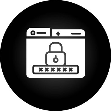 Şifre. Web simgesi basit illüstrasyon