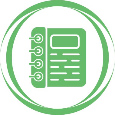 Spiral not defteri simgesi, vektör illüstrasyonu