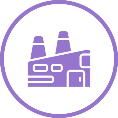 Fabrika Simgesi, Web Tasarımı Düğmesi, Vektör İllüstrasyonu