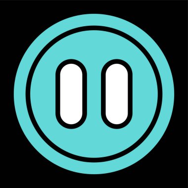 Duraklat düğmesine simge vektör çizim