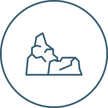 Kayaların simgesi, düz tasarım biçimi  