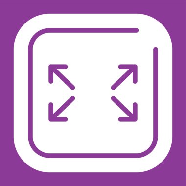 Tam Ekran Kare Simgesi, vektör illüstrasyonu 