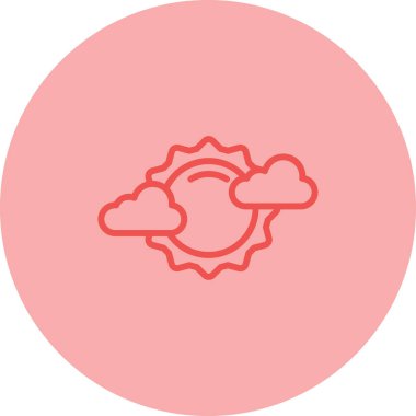 Güneşli hava ikonu, vektör illüstrasyonu basit tasarım