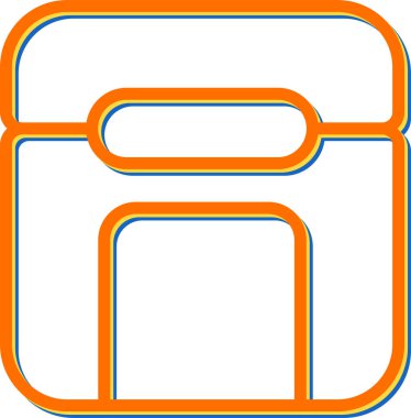 Evrak çantası ya da çanta basit simgeler doldurulmuş, ana hatlar, çizgi ve vuruş stili olarak dizayn edilmiş