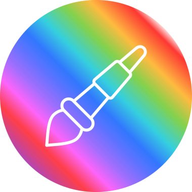 Boya fırçası web simgesi, vektör illüstrasyonu