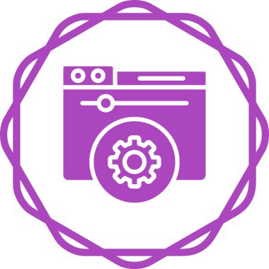 Sunucu Kontrol Paneli ikon vektör illüstrasyonu 