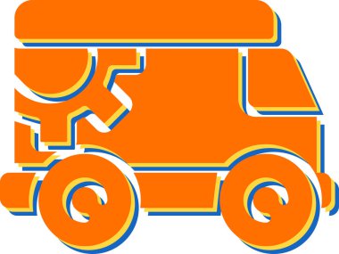 dağıtım kamyonu simgesi, vektör illüstrasyonu basit tasarım