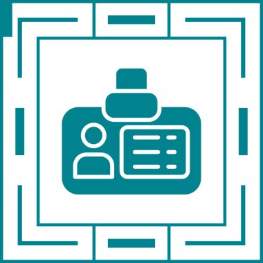 kimlik kartı simgesinin vektör illüstrasyonu