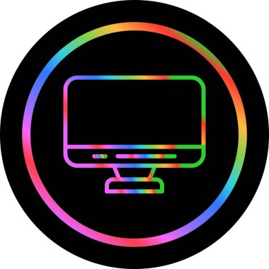 masaüstü monitörü web simgesi, vektör illüstrasyonu