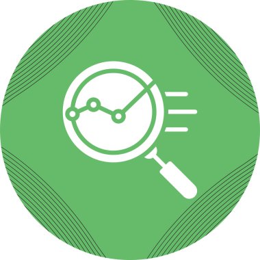 Veri analiz simgesiyle büyüteç. vektör illüstrasyonu