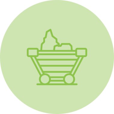 maden arabası ikon vektör illüstrasyonu 