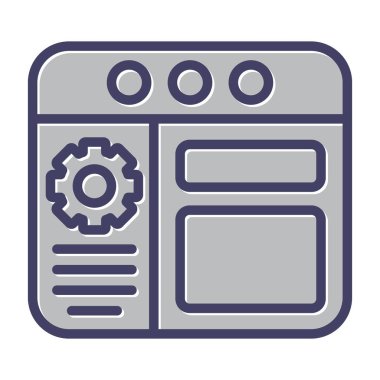 tarayıcı web simgesi, vektör illüstrasyonu 