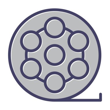 Film makarası web simgesi, basit vektör illüstrasyonu