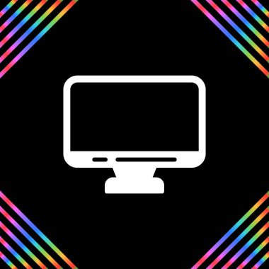 masaüstü monitörü web simgesi, vektör illüstrasyonu