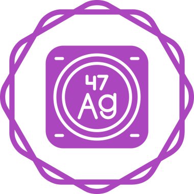 gümüş kimyasal element ağ basit illüstrasyon