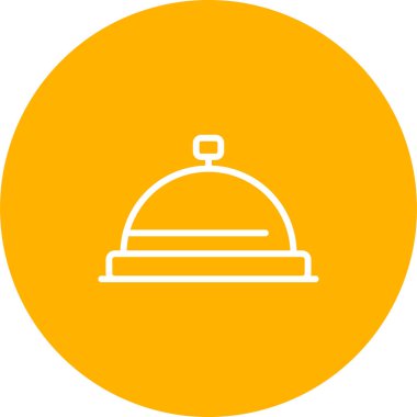 Kaplanmış yemek tepsisi, otel odası servis ikonu, vektör illüstrasyonu  