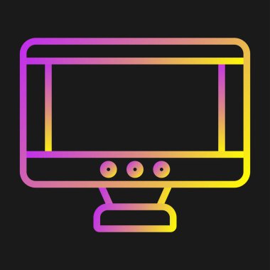 masaüstü monitörü web simgesi, vektör illüstrasyonu