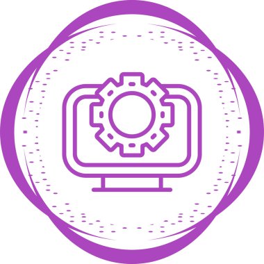 Masaüstü Bilgisayar Web simgesi basit illüstrasyon 