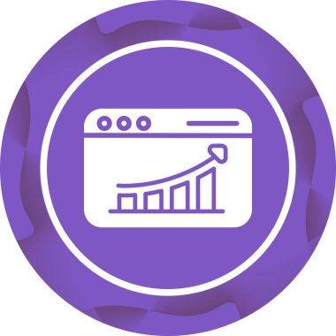 Web Analitik Web simgesi, basit illüstrasyon 