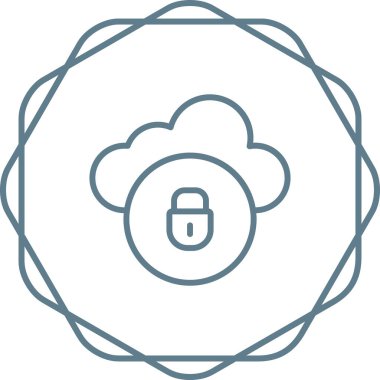 bulut güvenlik simgesi vektör illüstrasyonu