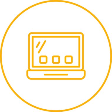 dizüstü bilgisayar simgesi, vektör illüstrasyonu basit tasarım