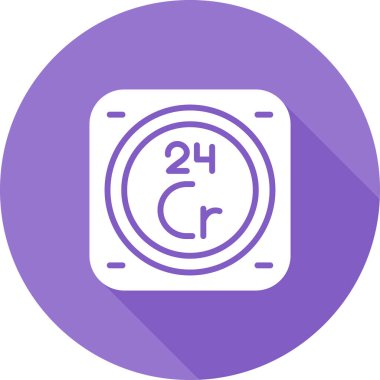 Krom kimyasal element. Web simgesi basit illüstrasyon