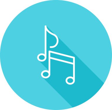 müzik notaları simgesi, web basit illüstrasyonu