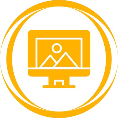 Bilgisayar ekranında illüstrasyon, vektör basit tasarım