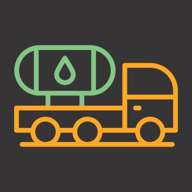 Tanker Kamyonu ikon vektör illüstrasyonu 