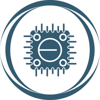 Bilgisayar Cpu simgesinin vektör illüstrasyonu