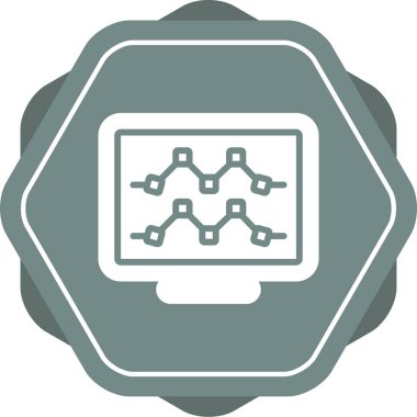 Masaüstü Bilgisayar Web simgesi basit illüstrasyon 