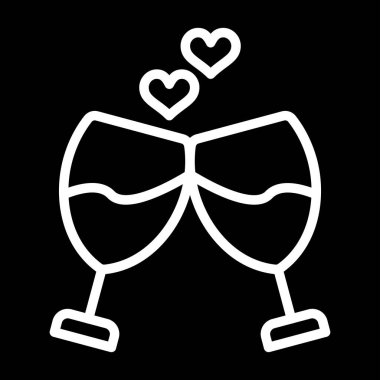 Şampanya kadehleri ağ simgesi basit bir illüstrasyon