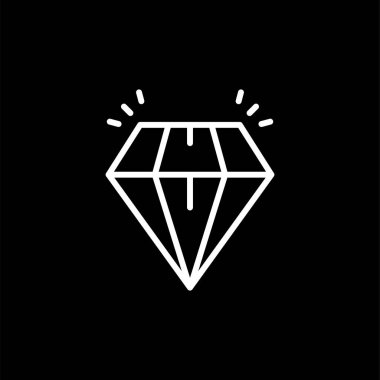 Elmas ikonu. Elmas tabela düz stil. Gemstone ikonu. Elmas logo tasarımı. Vektör çizimi. EPS 10