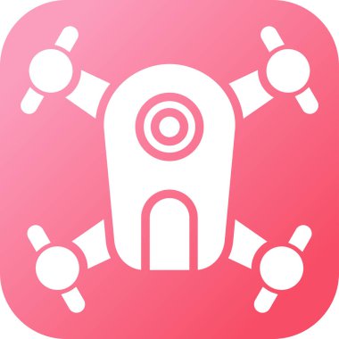 İnsansız hava aracı web simgesi, basit vektör illüstrasyonu