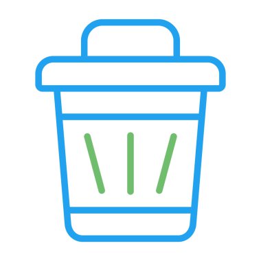 Çöp kutusu simgesi, web basit illüstrasyon