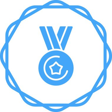 Madalya web simgesi, basit vektör illüstrasyonu