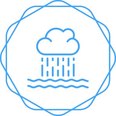 Yağmurlu bulut. Web simgesi basit illüstrasyon