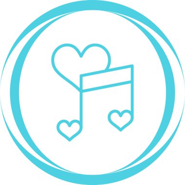 Aşk şarkısı simgesi tasarımı, vektör illüstrasyonu