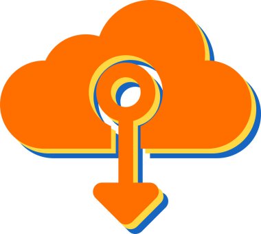  Bulut Yerlisi ikon vektör illüstrasyonu 