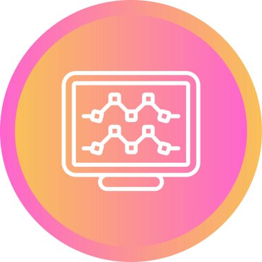 Masaüstü Bilgisayar Web simgesi basit illüstrasyon 