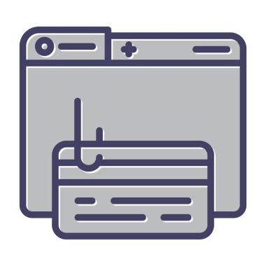 Bir Phishing simgesinin vektör illüstrasyonu 