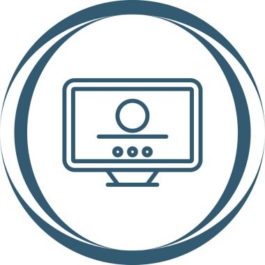 Masaüstü bilgisayar simgesi, vektör illüstrasyonu basit tasarım