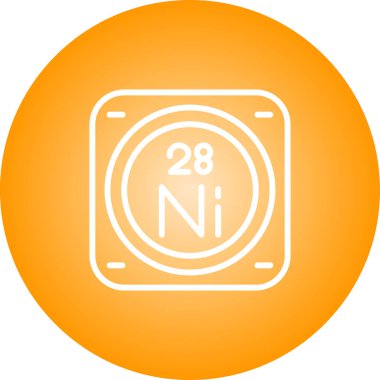 Periyodik tablonun nikel kimyasal elementinin web illüstrasyonu