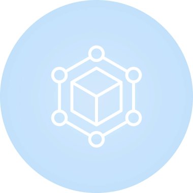 Blockchain web simgesi, basit vektör illüstrasyonu