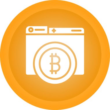 bitcoin. Web simgesi basit illüstrasyon