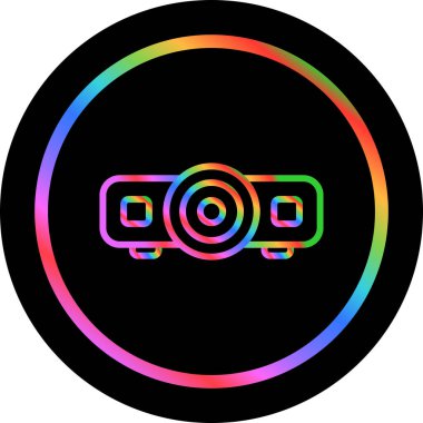 Web sitesi, Mobil, Sunum ve Logo Tasarımı için Projektör Simgesi. Vektör İllüstrasyonu