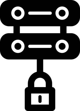 Sunucu Güvenlik simgesi, vektör illüstrasyonu basit tasarım