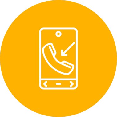 Gelen aramalı cep telefonu. Web simgesi basit illüstrasyon