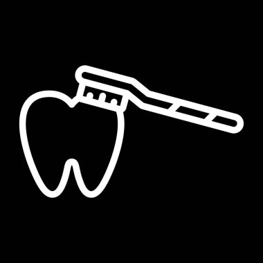 Diş fırçalama simgesi vektör çizimi 