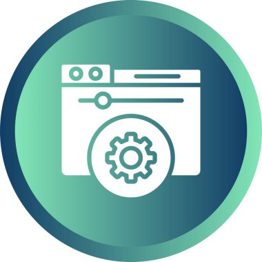 Sunucu Kontrol Paneli ikon vektör illüstrasyonu 